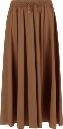 Herno Lange Rok - Dames - Midirokken - Bruin - L - Katoen - Rokken