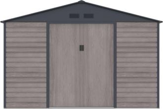 VENTE-UNIQUE.COM Cobertizo de jard&iacute;n acero gris antracita, color natural oscuro