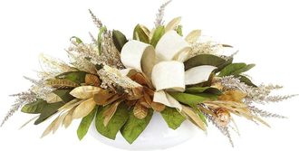 Creative Displays Inc. Handcrafted Holiday Floral Arranged With Magnolia Leaves, Ornaments & Bows
