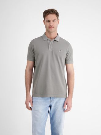Lerros Poloshirt LERROS LERROS Herren Poloshirt in gewaschener Optik, Herren, Gr. L, grau (basalt grau), 100% Baumwolle, ohne Ausschnitt, Shirts Poloshirt