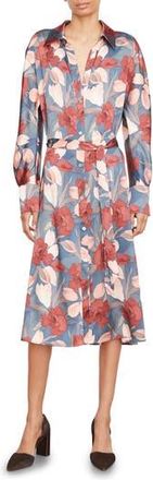 Vince Nouveau Magnolia Long Sleeve Satin Shirtdress in Twilight at Nordstrom Rack, Size X-Small