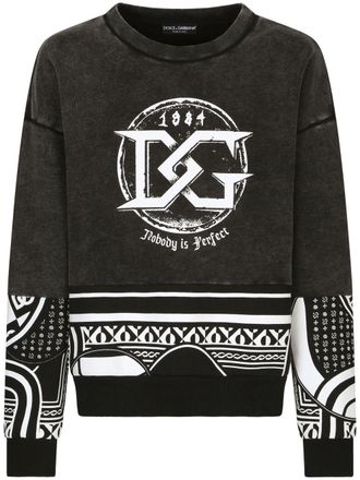 Dolce & Gabbana Sweater met print - Zwart