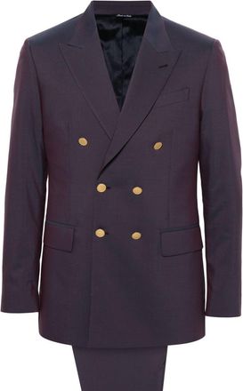 Reveres 1949 double-breasted suit - men - Virgin Wool/Cotton - 50 - Purple