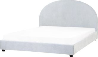 Beliani Cama de agua chenilla 160 x 200 cm azul claro