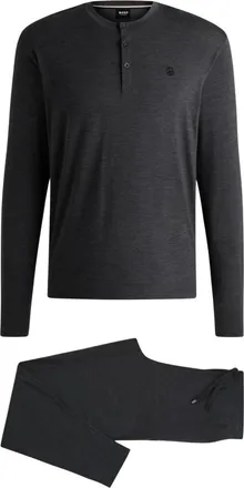 HUGO BOSS Nachtkleding, Heren, Grijs, M, Hugo Boss-Pyjama