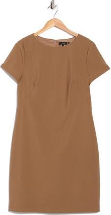 Theory Betty Short Sleeve Shift Dress in Truffle at Nordstrom Rack, Size 00