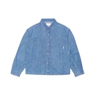 Edwin Workman Shirt LS - Heren - Spijkeroverhemden - Blauw - M - Katoen - Overhemden