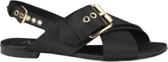 AGL Summer Criss Cross Sandal - Dames - Sandalen - Zwart - 36 EU - Leer - Schoenen
