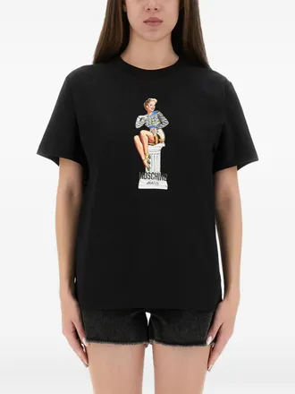 Moschino graphic print t-shirt - women - Fabric - L - Black