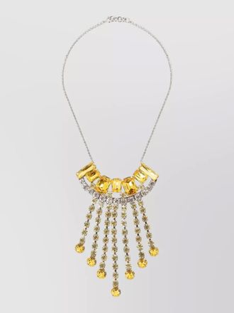 Dries Van Noten statement brass necklace strass charms