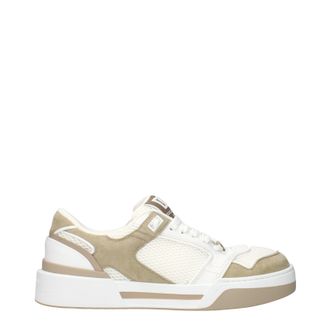 Dolce & Gabbana Dolce&Gabbana Herrens Sneakers aus wei&szlig;em/dunkelbeigem Stoff