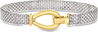 Ross-Simons Two-Tone Sterling Silver Bismark-Link Bracelet