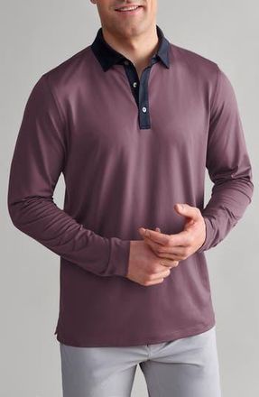 Rhone Gold Sport Long Sleeve Polo in Shadow Plum at Nordstrom Rack, Size X-Large