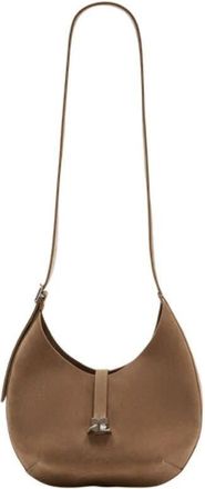 Courr&egrave;ges Calfskin Shoulder Bag Beige
