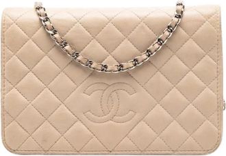 Chanel Pre-owned Crossbody Bag - Dames - Vintage Schoudertas - Beige - ONE Size - Leer - Vintage