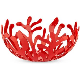 Alessi ESI01/21 R Mediterraneo Fruttiera in Acciaio Colorato con Resina Epossidica, Rosso