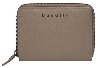 Bugatti Geldb&ouml;rse BUGATTI MIRA, Damen, grau (taupe), Leder, leicht gl&auml;nzend, unifarben, Kleinlederwaren Geldb&ouml;rse, echt Leder