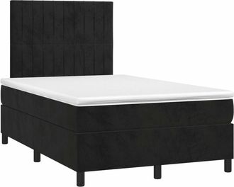vidaXL Vidaxl - Cama Box Spring Colch&oacute;n Y Led Terciopelo Negro 120x200 Cm