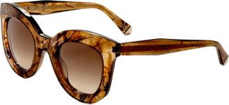 Kate Young for Tura Womens 47mm Brown Sunglasses