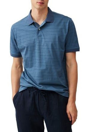 Rodd & Gunn Evans Bay Stripe Cotton Piqu&eacute; Polo in Bluestone at Nordstrom Rack, Size Large