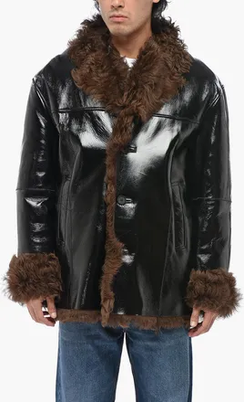 Diesel Patent Jacket L-HARNETT Lined In Shearling Diesel