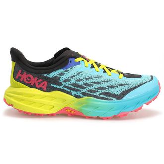 Hoka One One Hoka Speedgoat 5 Textile Synthetic Womens Low Top Trainers - Scuba Blue Black - Size:UK 7.5