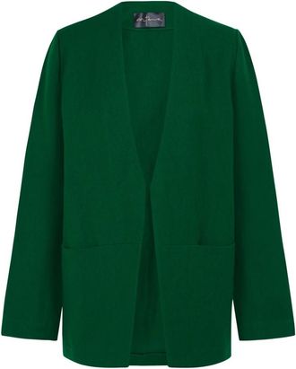 Cortana Viena- jasje van linnen en zuivere wol smaragdgroen - Dames - Blazers - Groen - XL - Wol - Jassen