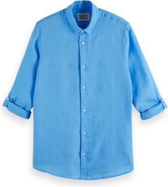 Scotch & Soda Overhemden, Heren, Blauw, M, Casual Overhemd