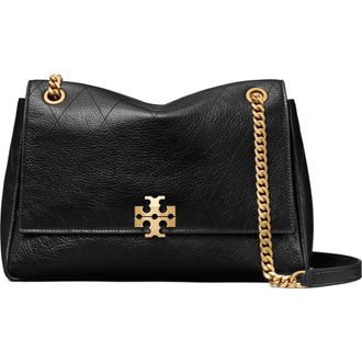 Tory Burch Charlie Leather Shoulder Bag in Black at Nordstrom