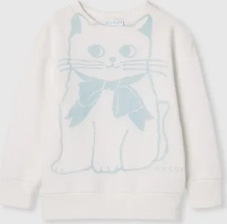 Gucci Kids - Cotton Sweatshirt With Print, White, Ready-to-wear