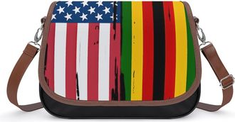 Generic U.S. And Zimbabwe Flag Fashion Womens Crossbody Bags Novelty Handbag Shoulder Bag Purse