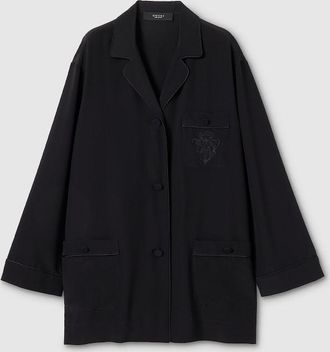 Gucci Silk Cr&ecirc;pe De Chine Shirt With Embroidery, Black, Ready-to-wear