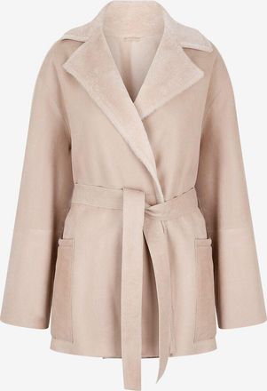 Manzoni24 Kurzer Mantel aus Schafsleder