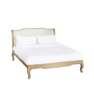 Robin des Bois Cama 160x200 de roble y lino premium marr&oacute;n