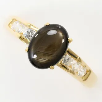 C&A Black Yellow Gold Yellow Gold (14K) Band Ring (Pre-Owned)