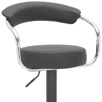 Netfurniture Premium Summit Adjustable Black Bar Stool with Matte Black Frame