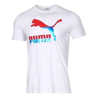 Puma Logo 3M Short Sleeve TEE White/Red 530003-57