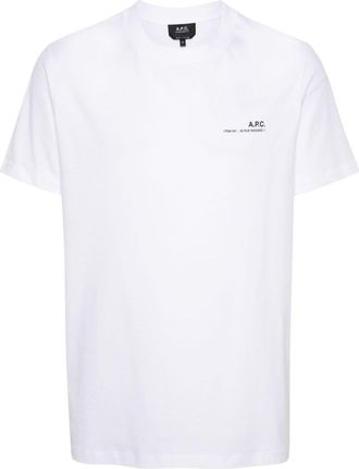A.P.C. logo-print cotton T-shirt - unisex - Organic Cotton - S - White