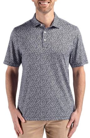 Cutter & Buck Pike Flora Print Polo in Black at Nordstrom, Size 2Xlt