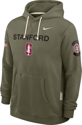Nike Stanford 2025 Military Appreciation Nike Mens Dri-FIT College Pullover Hoodie in Green | 03AZ2DHSDN-R4M