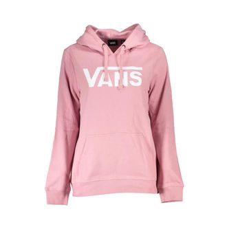 Vans Hoodies, female, Pink, Size: XS Stylish Pink Hooded Fleece Sweatshirt