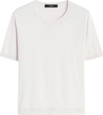 Max Mara Maglia Wkdgabarra - Dames - Ronde hals truien - Wit - S - Katoen - Truien & Vesten