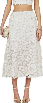 endless rose 3D Floral Midi Skirt in Off White at Nordstrom, Size X-Small