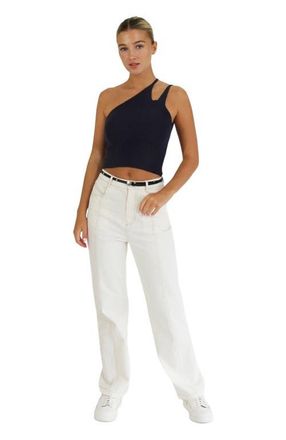 Belle & Bloom Symphony Double Strap Knit Crop in Navy at Nordstrom, Size Medium
