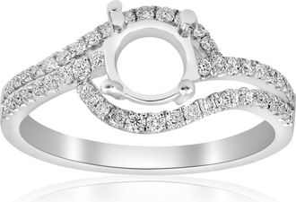 Pompeii3 3/8ct Diamond Engagement Ring Setting 18K White Gold Size: 6