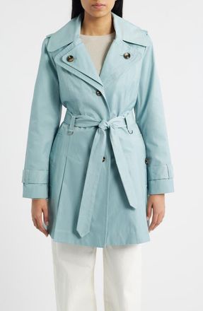 London Fog Single Breasted Trench Coat in Green at Nordstrom, Size Xx-Large