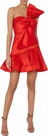 Milly Harley Bow Mini Dress In Red