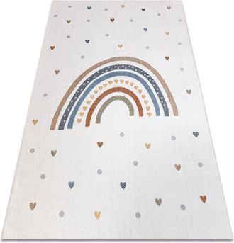RugsX Alfombra Bono 8302 Arco&iacute;ris, Corazones Crema / Marr&oacute;n Multicolour 180x270 Cm