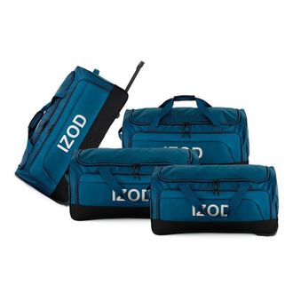 Izod Katy Travel Duffel 4-Piece Luggage Set - Lightweight Soft Shell Rolling Bag and Telescopic Handle