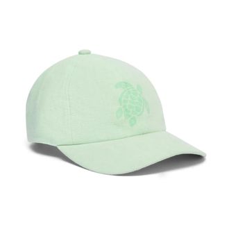 Vilebrequin Linnen Mineraal Geverfde Pet Schildpad - Heren - Petten - Groen - ONE Size - Linnen - Accessoires